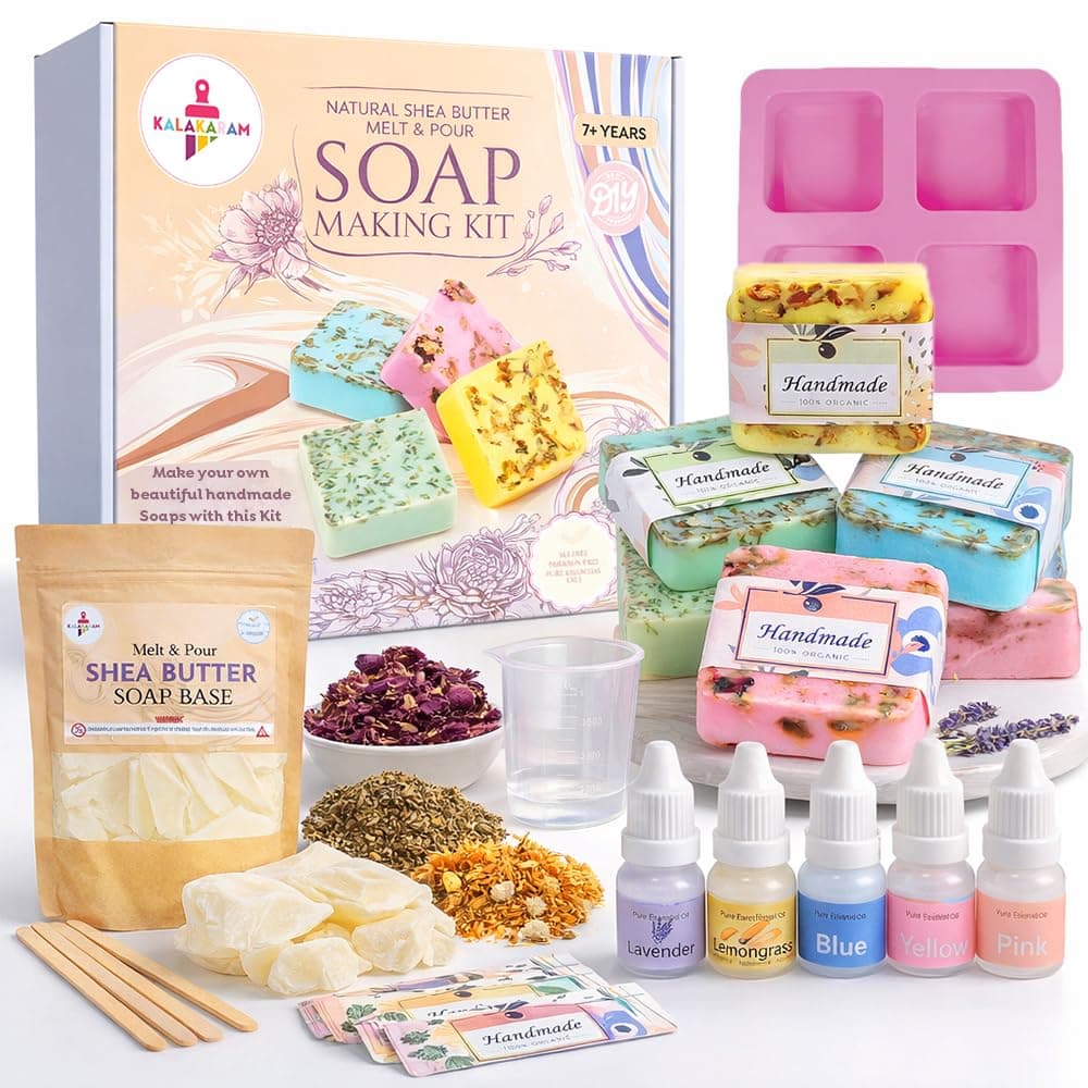 Kalakaram DIY Shea Butter Soap Making Kit | STEM Project & Learning Science Kit | Educational Birthday Gift Kids, Boys & Girls Ages 8-10-12-14 | Creative Gift Idea for Young Scientists.