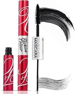 Fashion Colour Platinum Double Head Mascara For Upper & Lower Lashes (10ml) | 2-in-1 Mascara for Women | Volumizing and Lengthening Mascara | No Clumping | (Black)