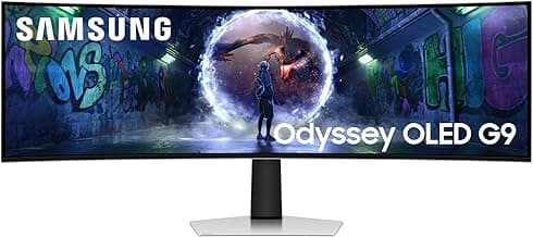 Samsung 49" (124.4cm) Odyssey OLED G9 Curved Gaming Monitor (Smartchoice) Dual QHD 5120 x 1440|240Hz|0.03ms|DCI 99%|OLED Safeguard|FreeSync Premium Pro|G-Sync| HDR10+ Gaming|HAS|LS49DG930SWXXL|Silver