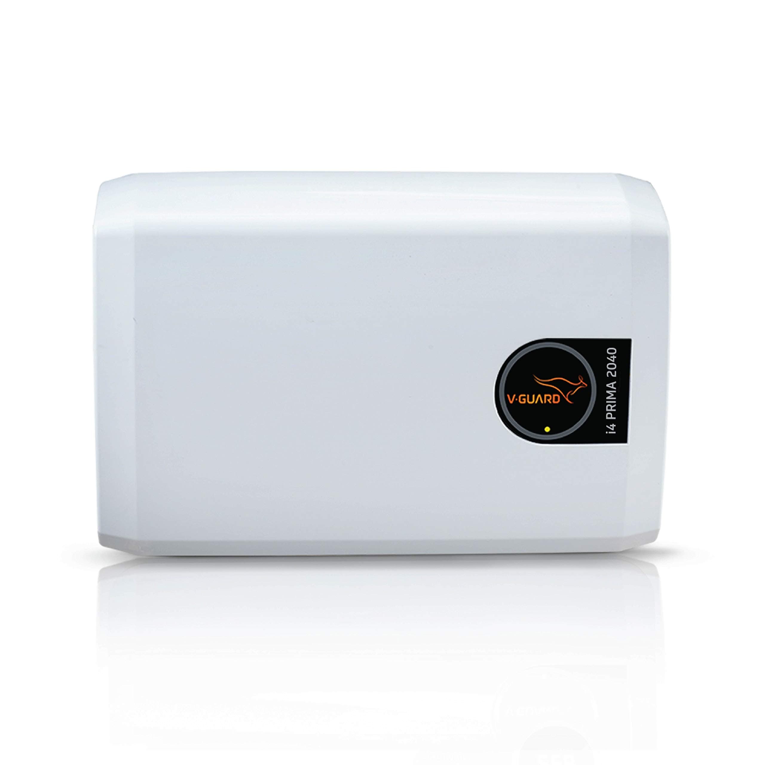 V-Guard i4 Prima 2040 Stabilizer for 1.5 ton Inverter AC | Intelligent Time Delay System | Convenient LED Indicator | 3 Year Warranty by V-Guard | White (Working Range 160-280 VAC)