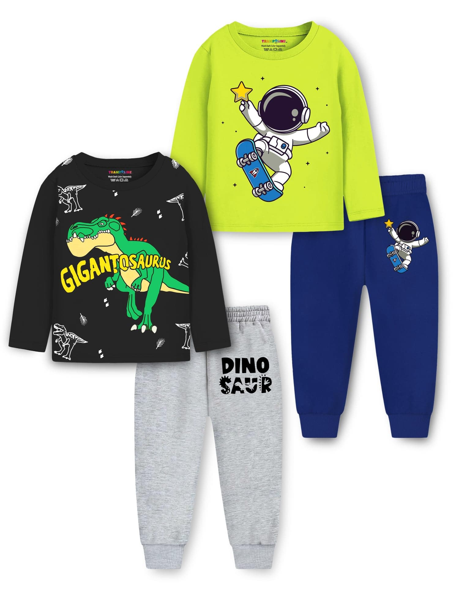 Trampoline Boys Night Suit Pack of 2 | Soft T-Shirts & Pajamas | Comfortable Sleep & Lounge Wear