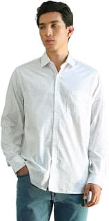 Arrow Men's Graph Checks Full Sleeves Slim fit Semi-Cutaway Collar Cotton Shirt
