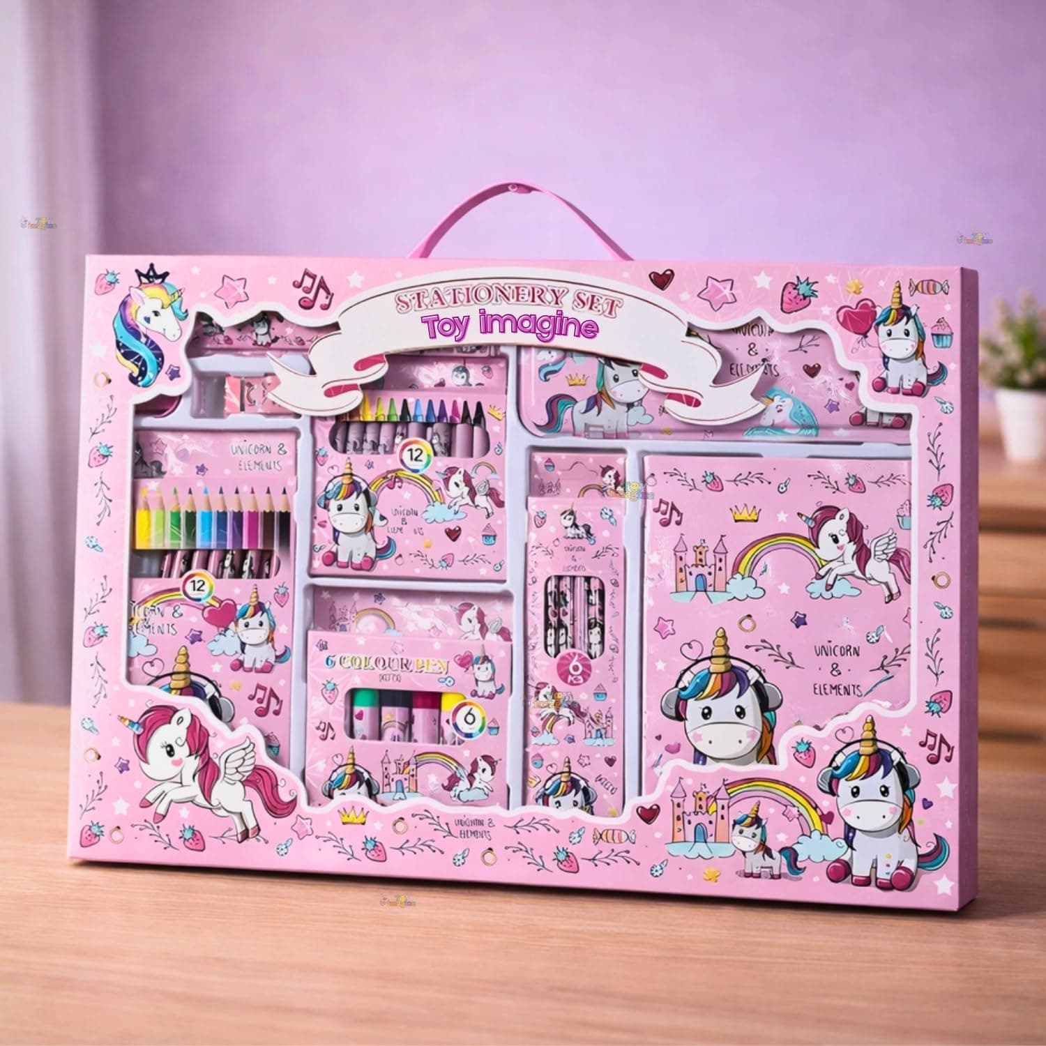 Toy Imagine Stationery for Kids Best Return Birthday Gift for Boys Girls Educational Learning Stationery kit Set for Kid (Unicorn 41 Pcs Set)
