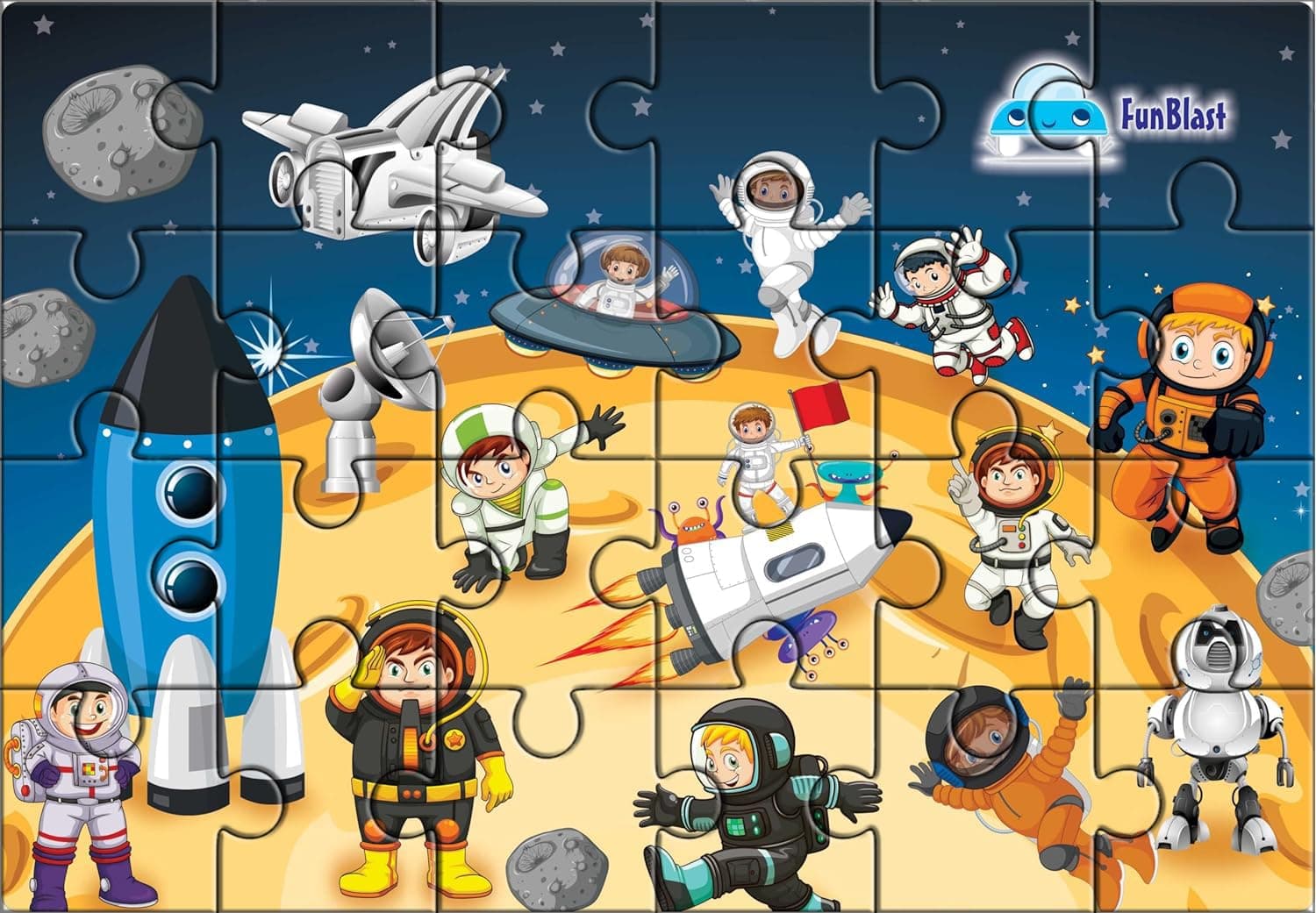 FunBlast Jigsaw Puzzles for Kid - Outer Astronaut Space Jigsaw Puzzles for Kids, Floor Puzzle for Children, Learning & Educational Jigsaw Puzzle Toys for 3+ Years Kids, 24 Pcs Puzzle (Multicolor)