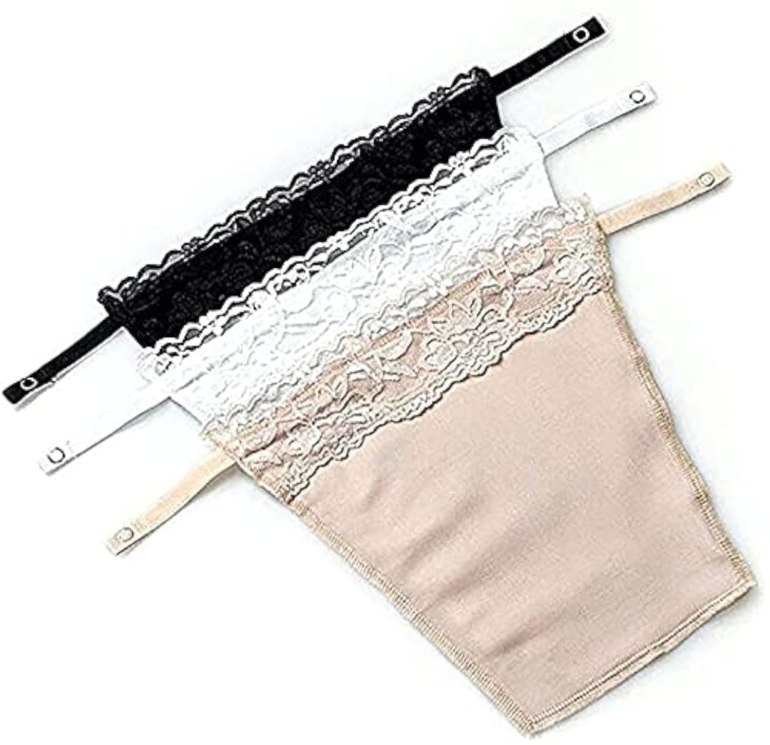 Shoppy Villa - Cotton Clip On Camisole for Women Mock Lace | Cleavage Cover | Deep Neck Cover Up Inners Cami Secret | Slip for Women Inner | Free Size | Set of 3