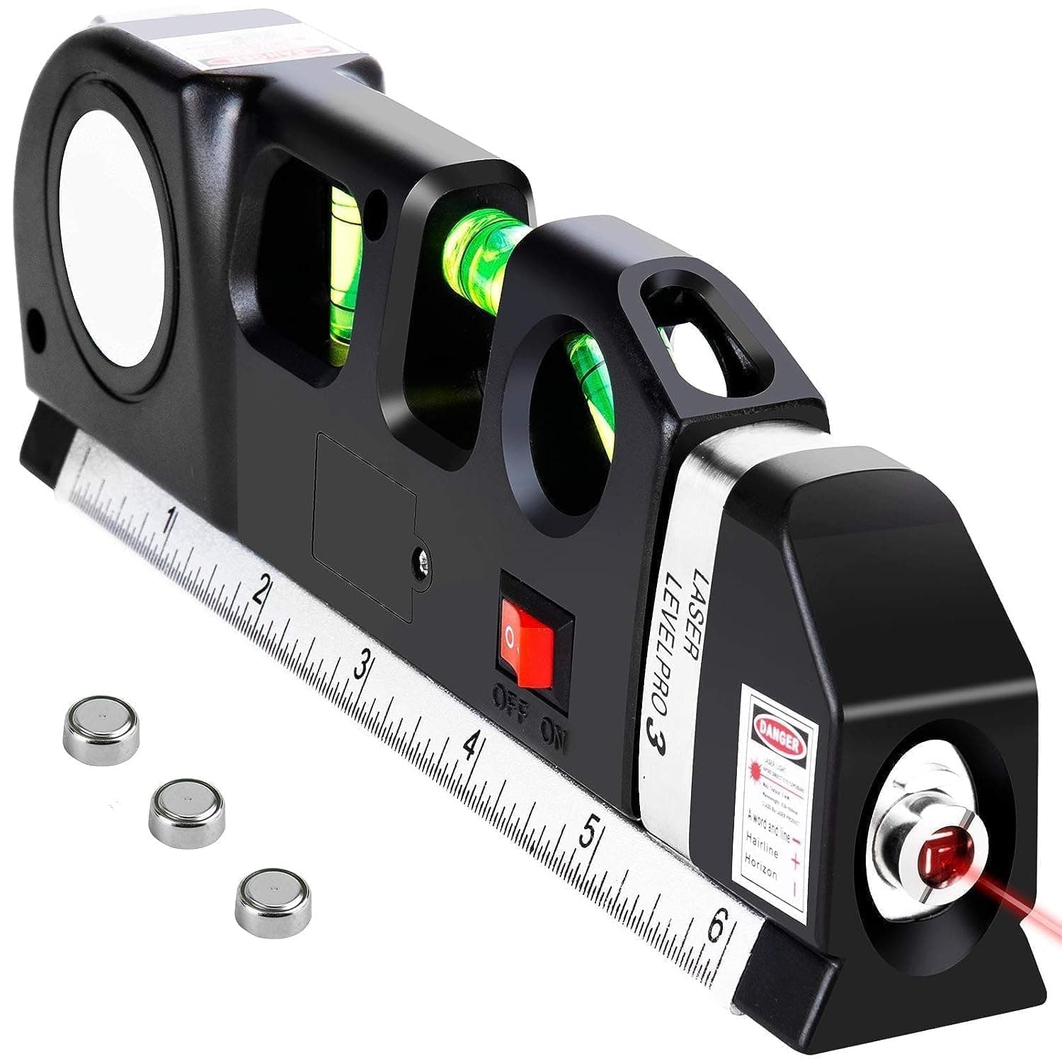 Laser Level Kit with Metric Ruler – Multipurpose Cross Line Beam Tool for DIY, Construction, Hanging & Home Projects by Qpeuim