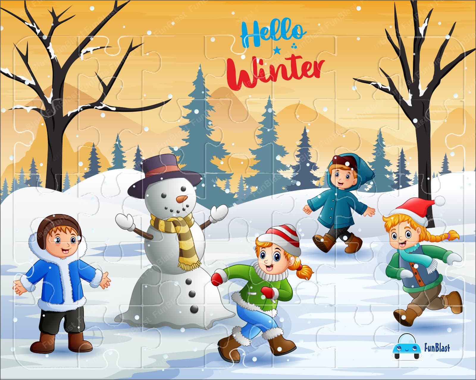 FunBlast Puzzles for Kids - 35 Pcs Winter Season Jigsaw Puzzle for Kids of Age 3-5 Years, Acrylic Board Jigsaw Puzzles, Learning and Educational Jigsaw Puzzle Toys (Multicolor)