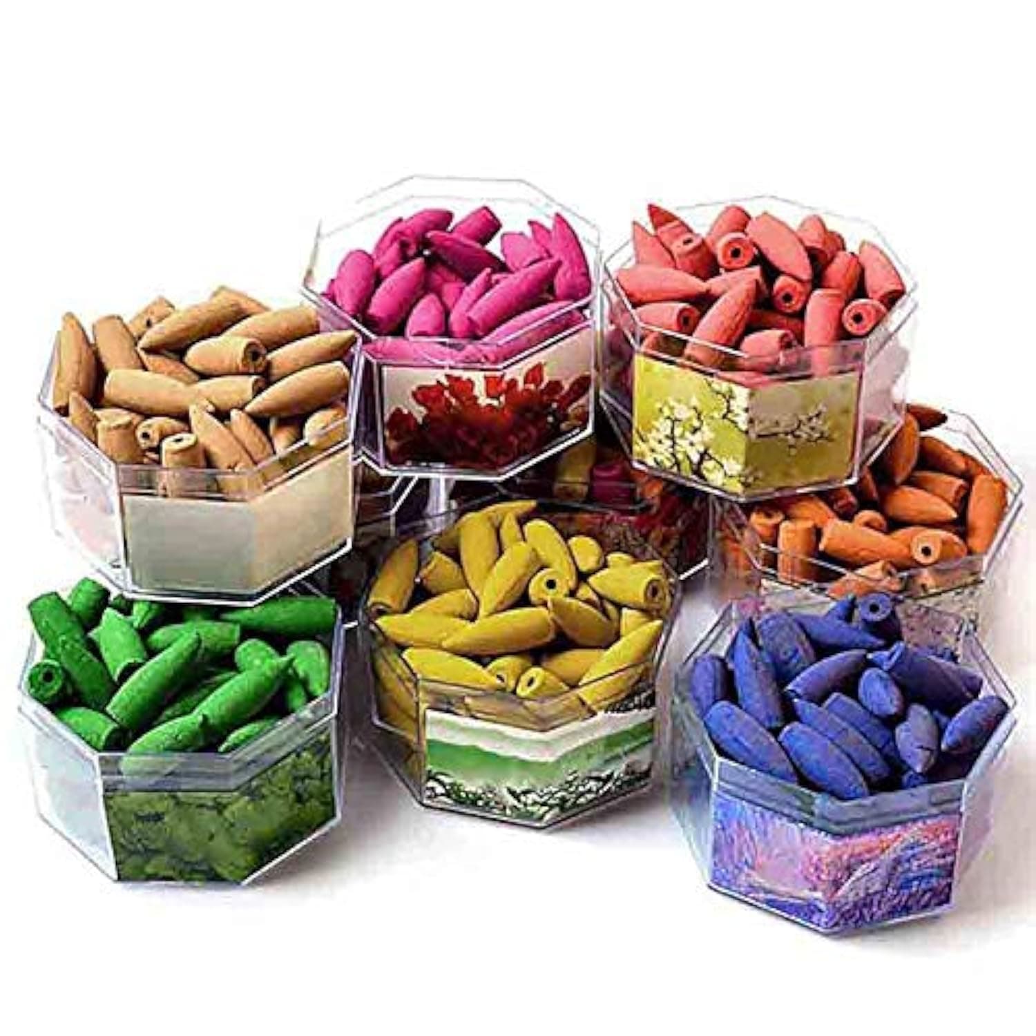 GLENDID Fountain Cones Agarbattis Big Size Backflow Incense Cone with Fragrances Assorted (Pack of 25)