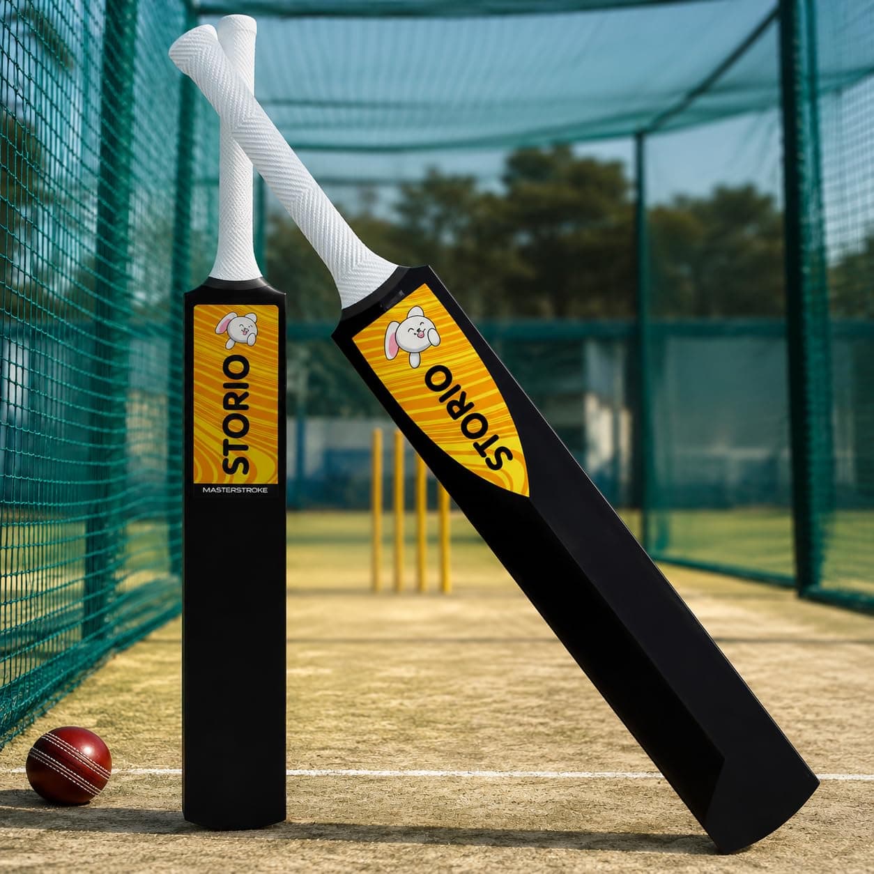 Storio Full Size Cricket Bat, HDPE Plastic Construction, Lightweight Design with Vibration Control, Shock Absorption, Practice Bat for All Skill Levels