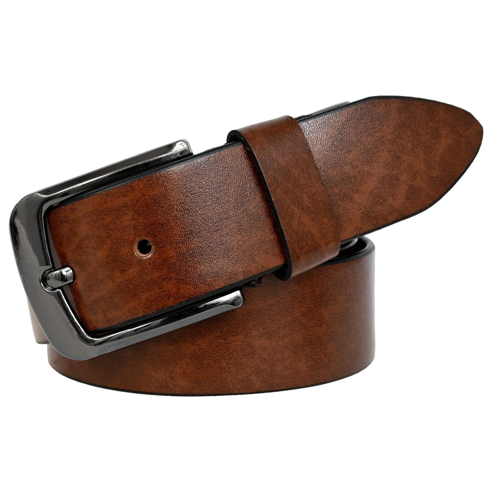 Leder Luxus Leather Belt for Men with Zinc Buckle | Premium Leather Belt for Casual & Formal Wear | Lightweight Waist Belt for Jeans, pants, Office | Belt width 3.5cm (35mm).