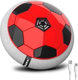 Mirana Air Football Neon Lite | Type-C USB Rechargeable Hover Ball | Indoor Floating Soccer Hoverball | Fun Toy Best Birthday Gift for Boys and Kids 4+ Years (Red)
