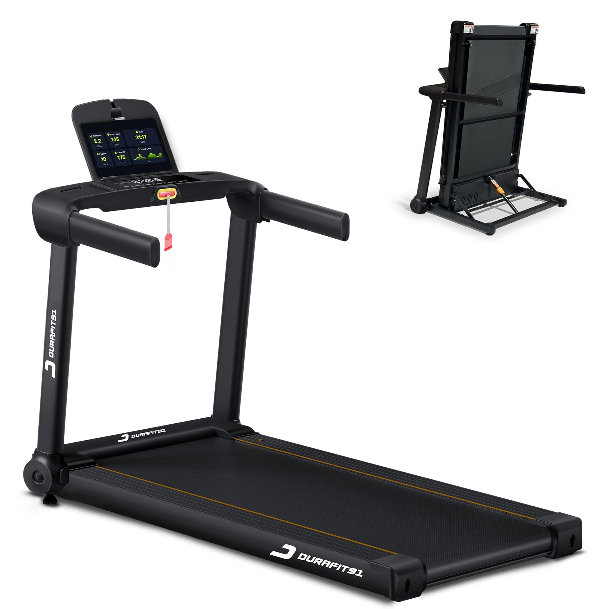 Durafit91™ Racer 4.5 HP Peak BLDC Motorized Treadmill | 4 Level Manual Incline | 16 Km/Hr Max Speed | 140 Kg User Weight | Free (DIY) Installation Assistance | RZIHA004