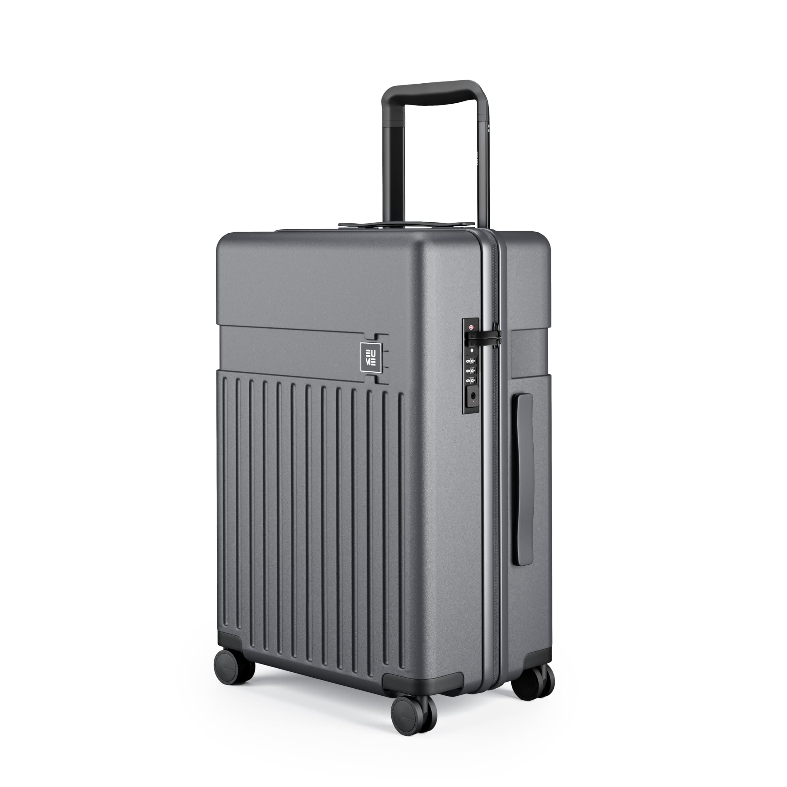 EUME Classic Check-in Trolley Bag Medium Size for Travel 65 Cm, Graphite Grey | Polycarbonate (PC) 8 Hinomoto Wheels Suitcase | Travel Bags for Luggage Trolley