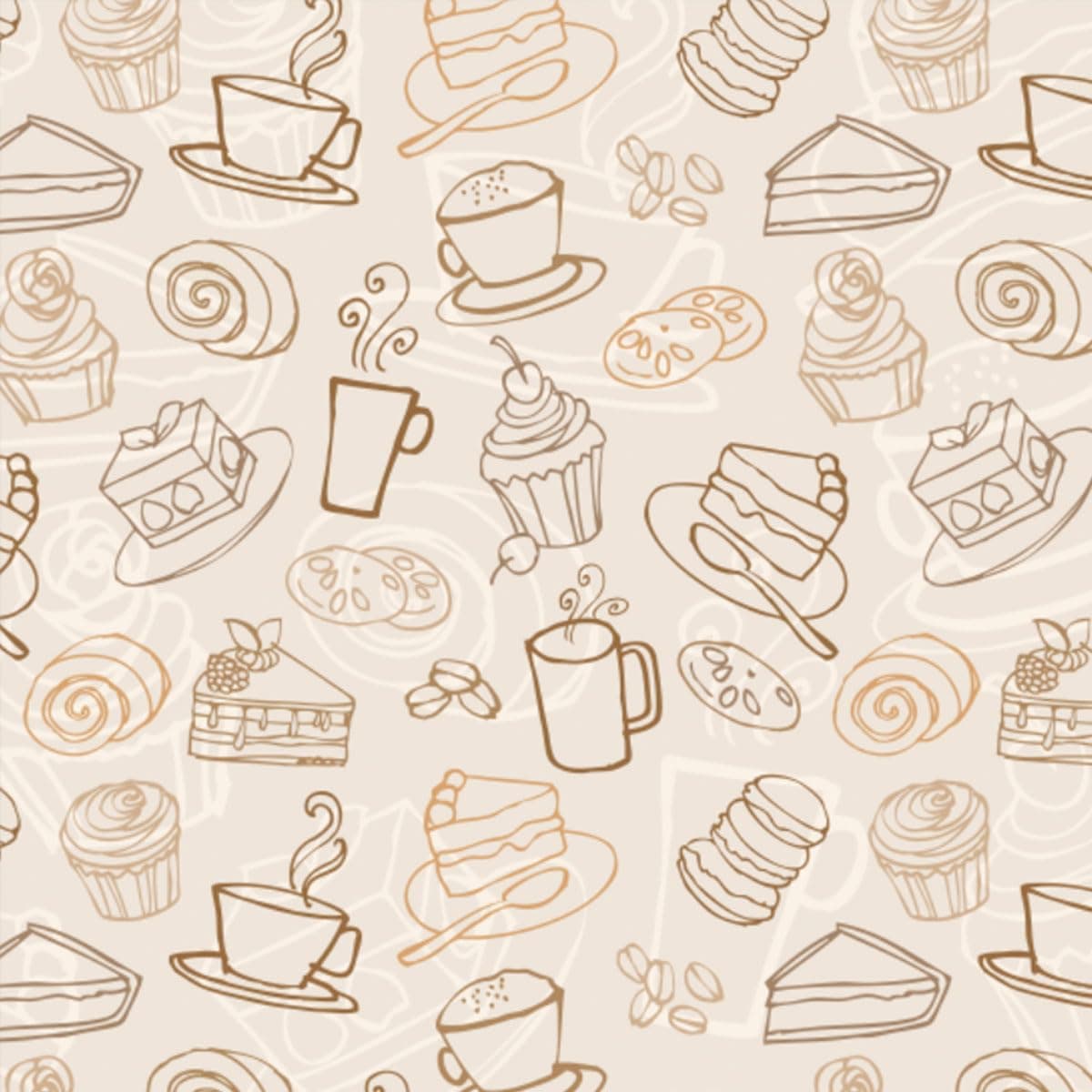 PrintCrown Beige Bread Restaurant Self Adhesive Wall Grain Textured Wallpaper (41cm x 244cm)
