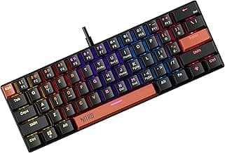 Acer Nitro X Wired Mechanical Gaming Keyboard | 61 Keys | Red Switches | 17-Mode Rainbow Backlight | 50M Keystroke Life | 22-Key Anti-Ghosting | Double Injection Keycaps | Compact 60% Layout