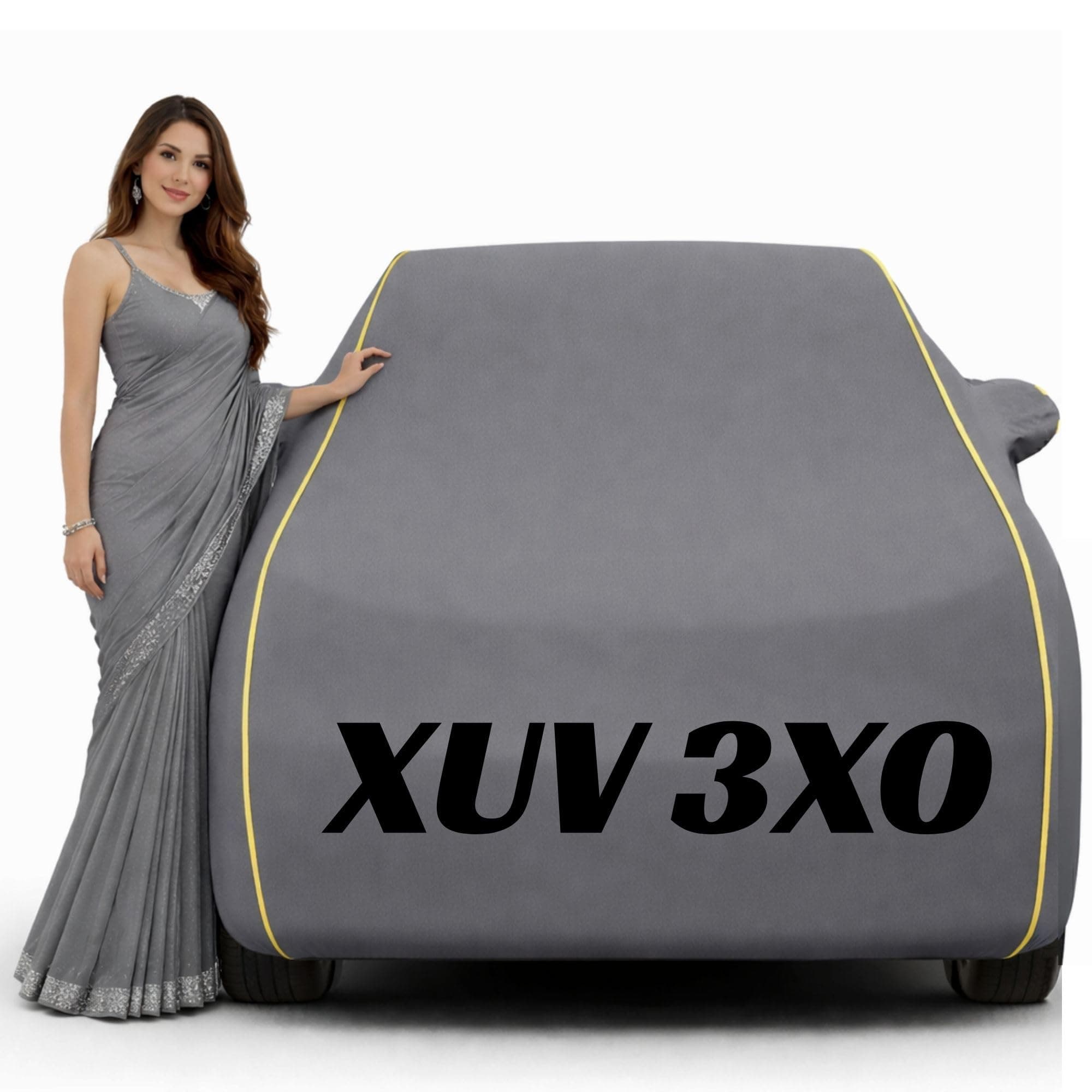 Cool-Cover Grey 100% Waterproof XUV 3XO Car Cover | Polyester Car Body Covers for Rain & Sun | UV Protection, Dustproof, Scratch Resistant, Windproof, Heat Resistant, Vehicle Custom Fit