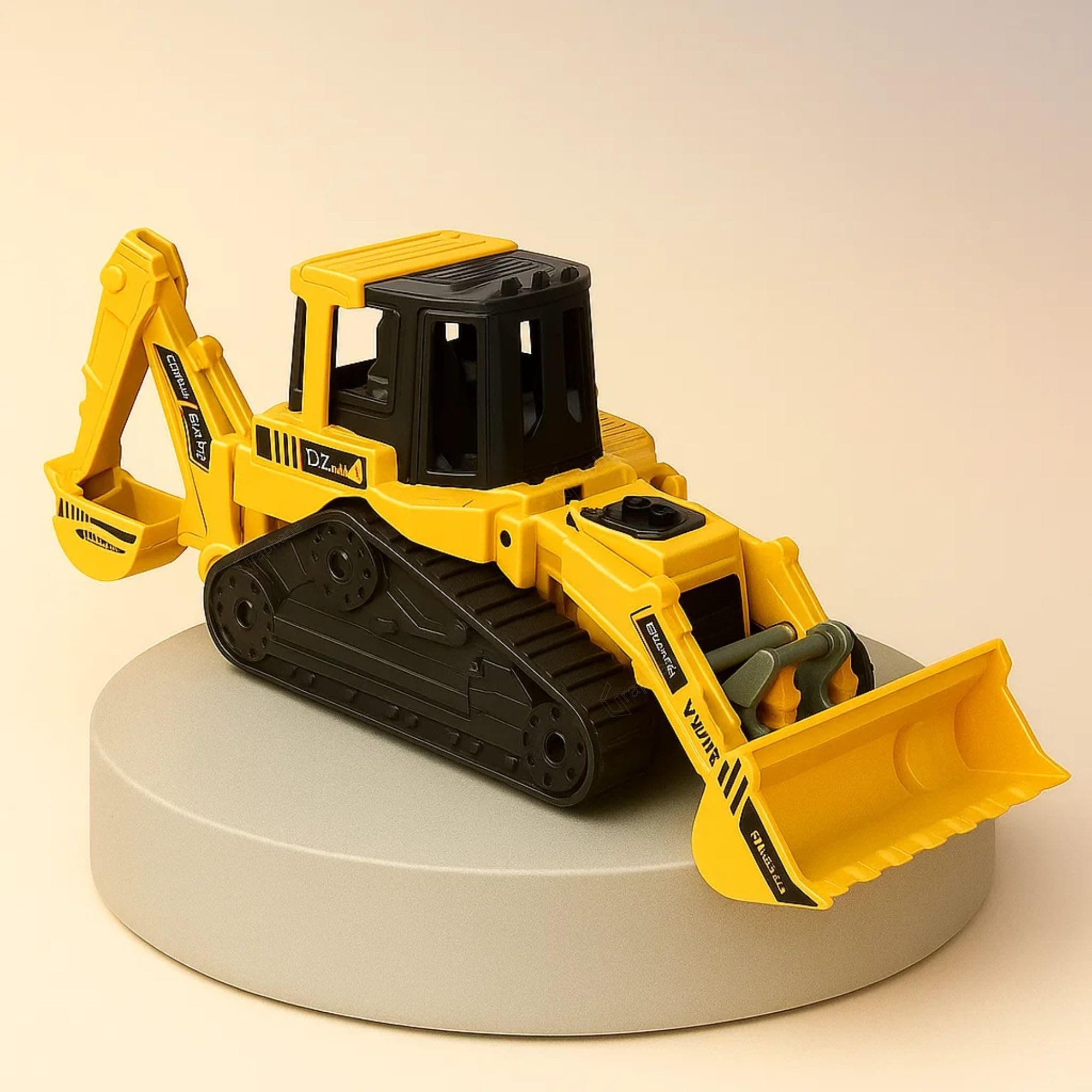 GRAPHENE 2in1 Construction Toy Bulldozer Excavator Engineer JCB Truck Movable Joints No Battery Needed Friction Power Vehicle for 1-5 Years Kids Boy Girl Toddlers