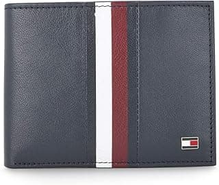 Tommy Hilfiger Men's Passcase Wallet Rane - Navy | 2 Compartments | 10 Cards Slots | Stylish Men's Leather Wallet