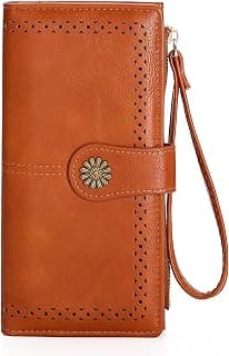 Elios Elegant PU Leather Women's Wallet Clutch, Vintage-Inspired Design with Card Slots and Cash Storage Women Wallet | Gift for Women (Brown)