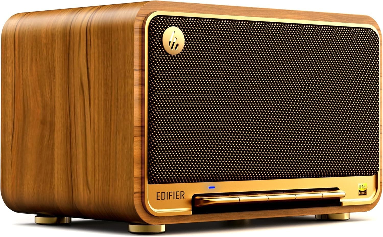 Edifier D32 Tabletop Wireless Speaker Full Digital Signal Processing, Two-Way Active Crossover, Retro Design and Fashion Style, (Brown)