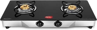 Pigeon by Stoverkraft Stainless Steel Blackline 2 Burner Square -Jumbo Burners (Large, Black)