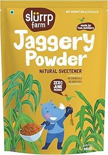 Slurrp Farm Jaggery/Gur/Gud Powder | Healthy Sugar Subsitute | Unbleached Jaggery | Sulphate Free, 300g
