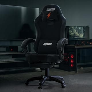 DROGO Aura Ergonomic Gaming Chair with Premium PU Leather Fabric, Linkage Armrest, Adjustable Neck & Lumbar Pillow | Computer Chair for Study | Office Chairs for Work from Home with Recline (Black)