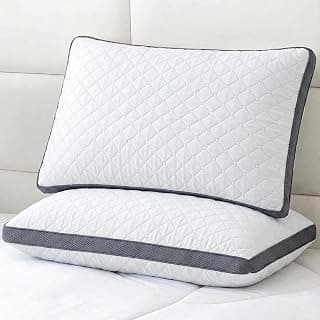 AYKA Premium Microfiber Pillow for Sleeping | Super Soft & Fluffy Bed Pillow | 100% Virgin Microfiber Filling | Hypoallergenic, Breathable | Ideal for All Sleeping Positions 17x27 | White | Set of 2
