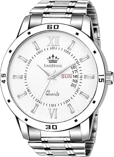 Generic Day and Date Functioning Steel Strap New Quartz Analog Watch for Men Classic Design Men's Wrist Watches