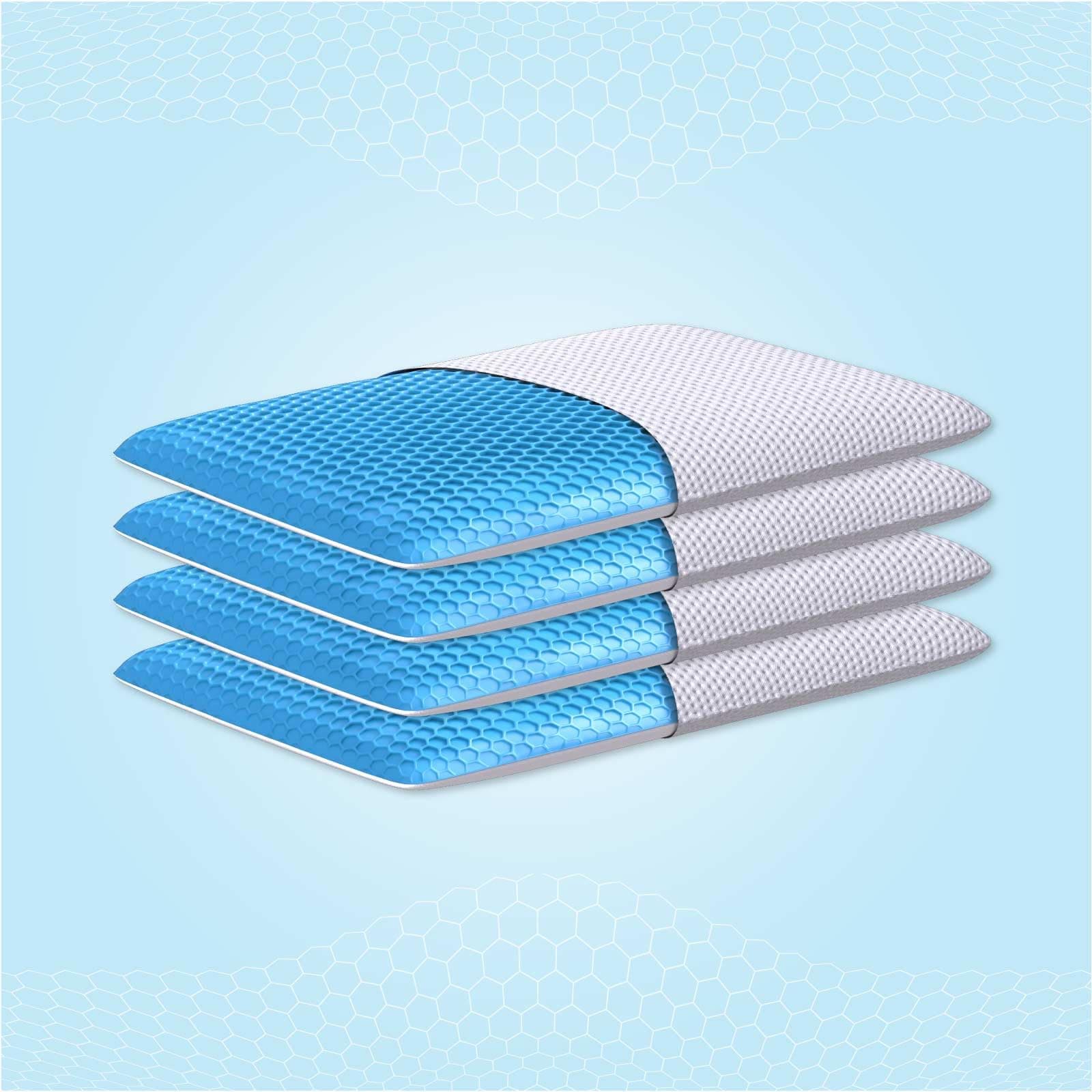 The Sleep Company SmartGRID Thin Pillow | for Stomach & Back Sleepers | Neck Pain Relief | Ultra Slim Design | (24" x 15" x 2.25") | Washable Cover | Pack of 4