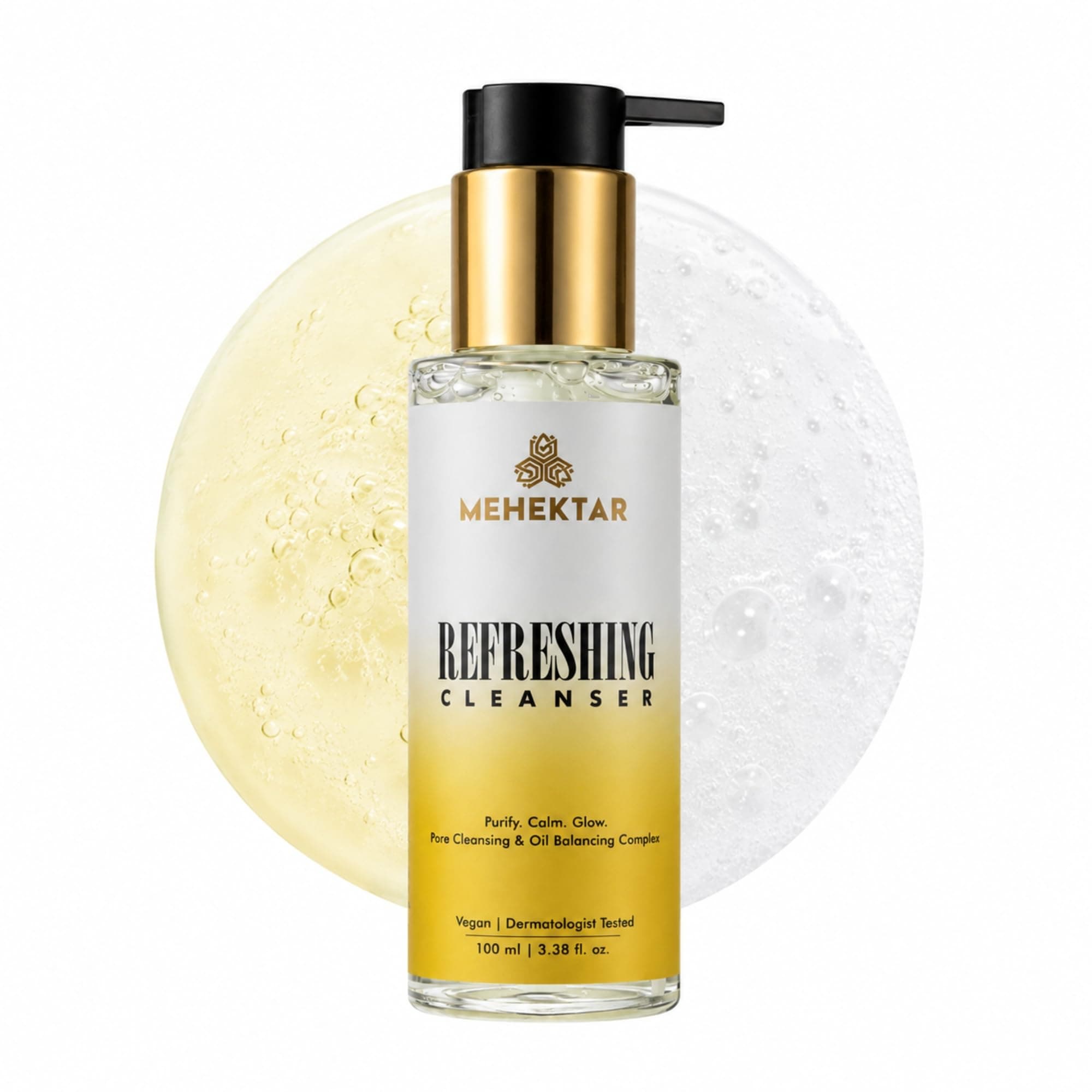 MEHEKTAR Refreshing Cleanser Face Wash, 100 ml | Green Tea, Centella & Willow Bark, Deep Pore Cleansing, Oil Balance, Dermatologist Tested, Vegan