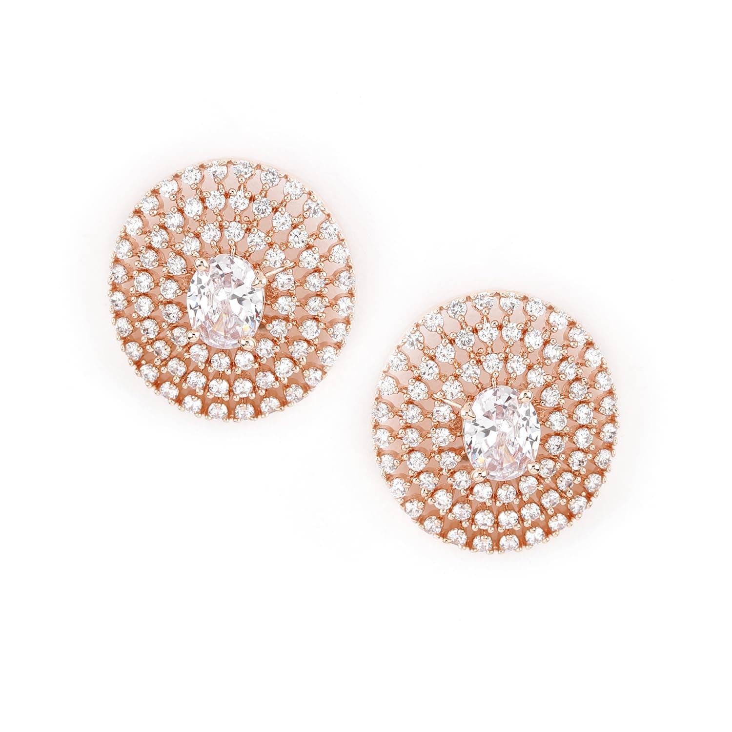 Rubans Stud Earrings American Diamond Trendy Jewellery for Women & Girls