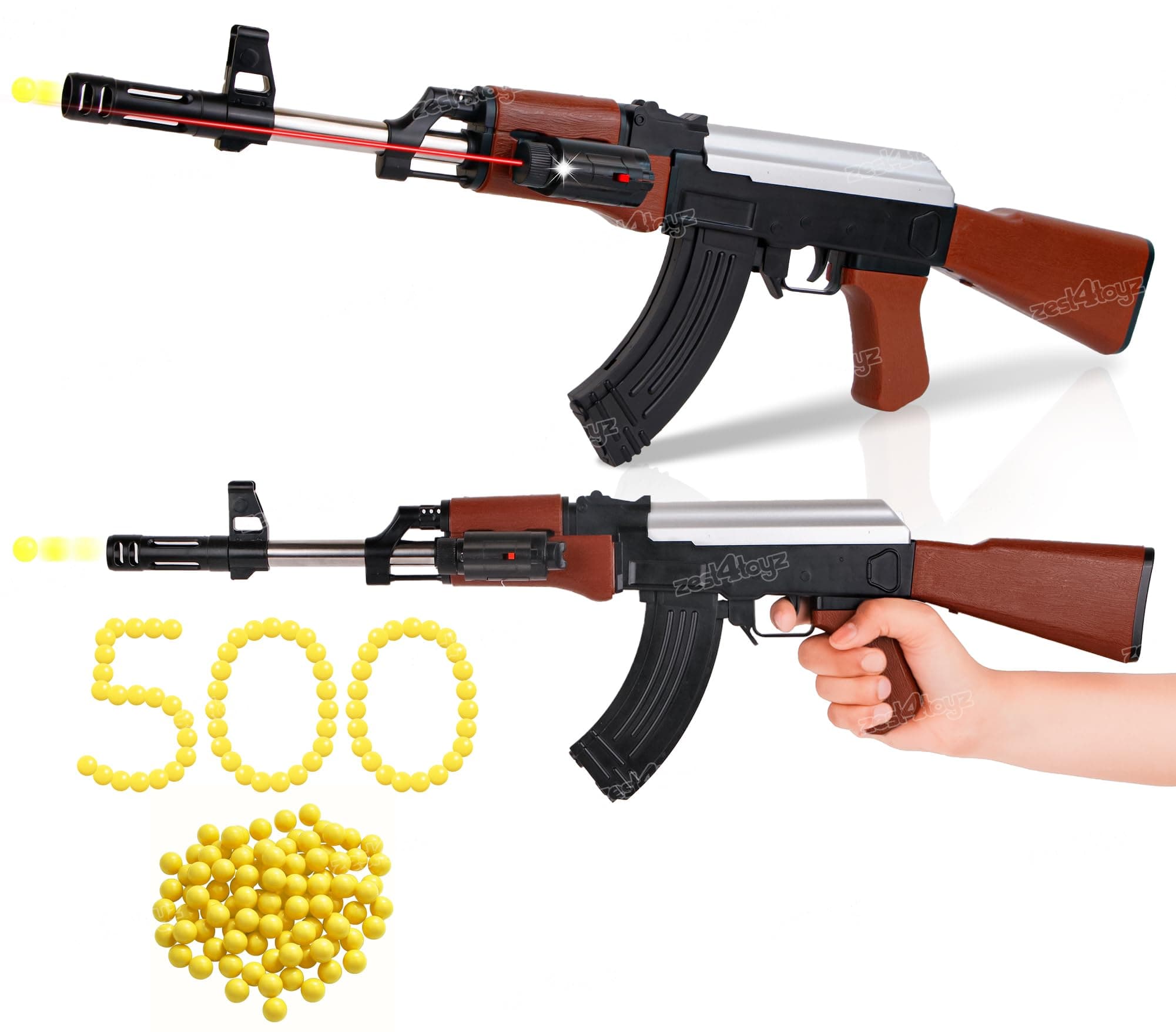 Zest 4 Toyz Ak 47 Toy Shooting Gun for Kids with Laser Light with 500 Bullets Sniper Guns | Rifle Guns | Machine Gun Toy (Pack of 1)