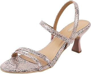 Metro Women Synthetic Leather Kitten Heel Fashion Sandal