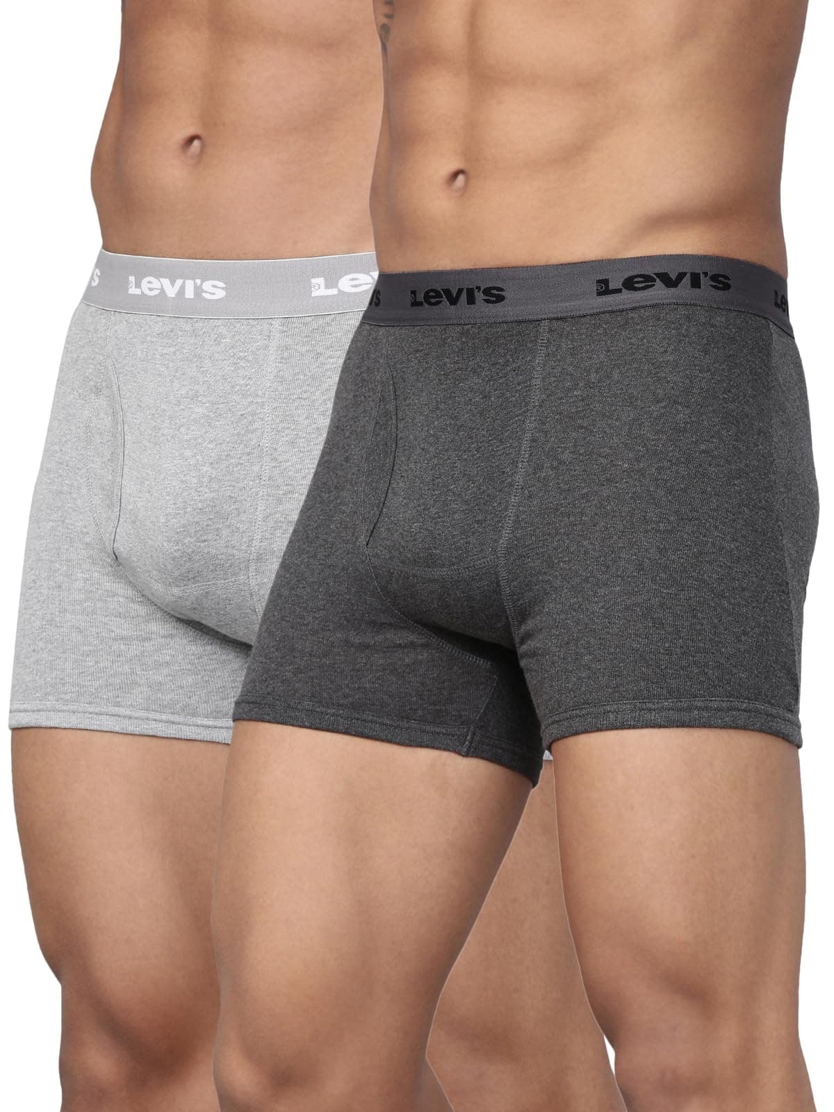 Levi's 001 Classic Boxer Brief for Men | 100% Pure Cotton | Solid | Mid-Rise Men's Underwear | Anti-Roll Waistband | Durable Comfort with Extra Supportive Gusset | Functional Fly | Pack of 2