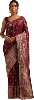 Soch Womens Dola Silk Ethnic Motifs Zari Woven Saree