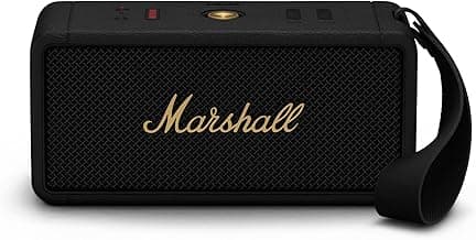 Marshall Middleton Portable Bluetooth Speaker with 20+ Hours of Portable Playtime, 360° Sound, Dust & Waterproof (IP67) - Black & Brass.