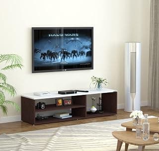 Redwud Skyler Engineered Wood TV Entertainment Unit/TV Cabinet/TV Stand (Wenge/White) - Ideal for Upto 52"