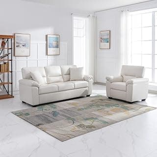 Anderson 3+1 Sofa Set for Living Room Cream | Leatherette 4 Seater Sofa for Bedroom, Office Furniture