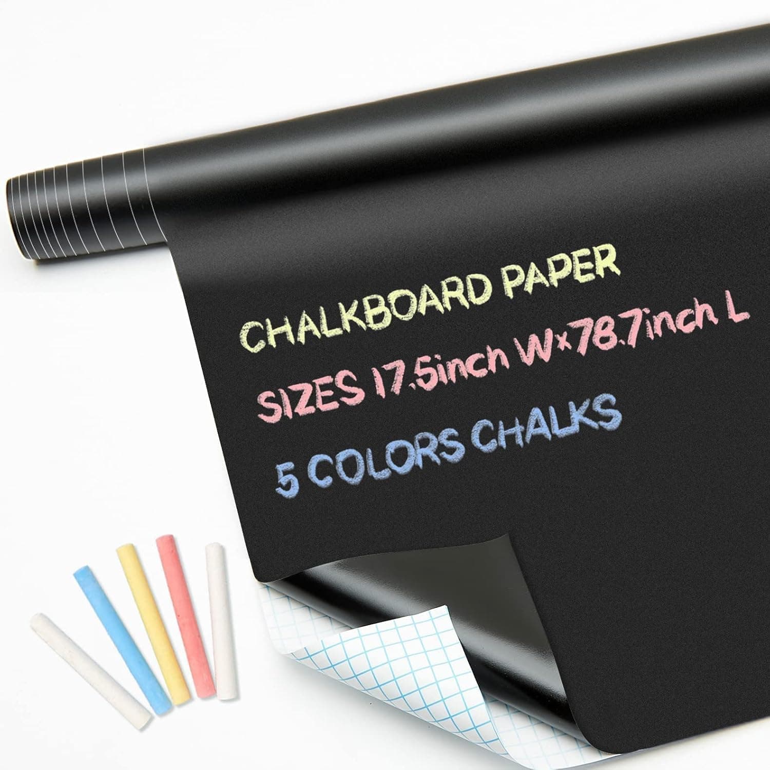 GLUN® 45 * 200cm Blackboard Sticker Vinyl Sheet for Growing Kids Pack of 1 (Normal)
