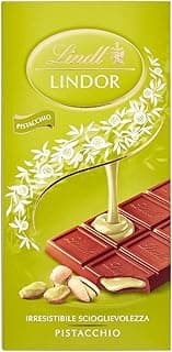 Lindt Chocolate Pistachio 100g Bar, Finest Milk Chocolate with Infinitely Soft Melting Filling with Pistachio Flavour