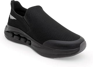 Red Tape Men's Walking Shoes Black Mesh TPU Round Toe Slipon Comfort Grip