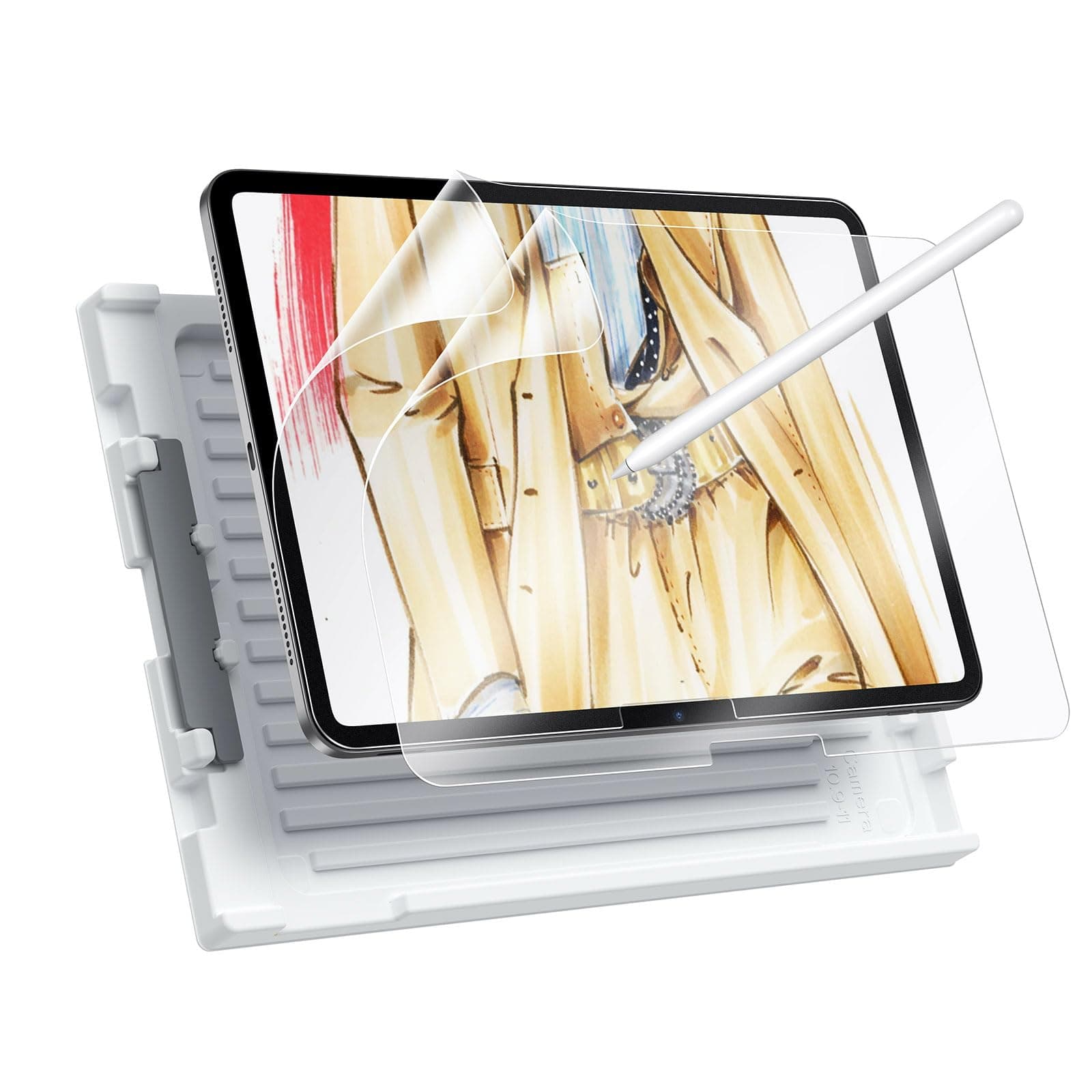 ESR 2 Pack Paper-Feel Screen Protector for iPad Air 11 Inch M4/M3/M2 (8th/7th/6th Generation, 2026/2025/2024), Write and Draw Like on Paper, Matte Screen Guard with Application Tray, Thin&Responsive