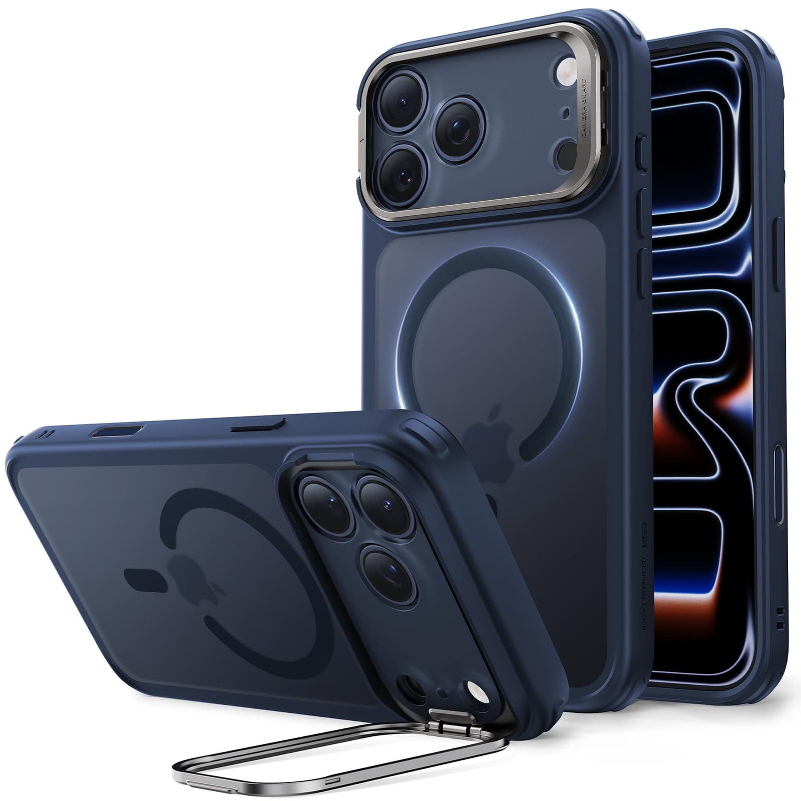ESR for iPhone 17 Pro Max Case, Camera Control Cover, Stash Stand, Compatible with MagSafe Accessories, TPU, Military-Grade Drop Protection, Hybrid Series, Frosted Blue