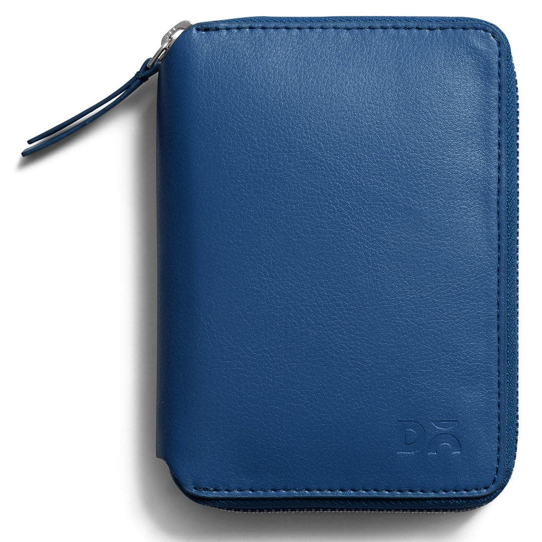 DailyObjects Check-In Travel Passport Wallet Cover for Men and Women | Passport Cover with Zip Around Closure made of Vegan Leather | Passport Holder with Credit Debit Card Slots - Blue