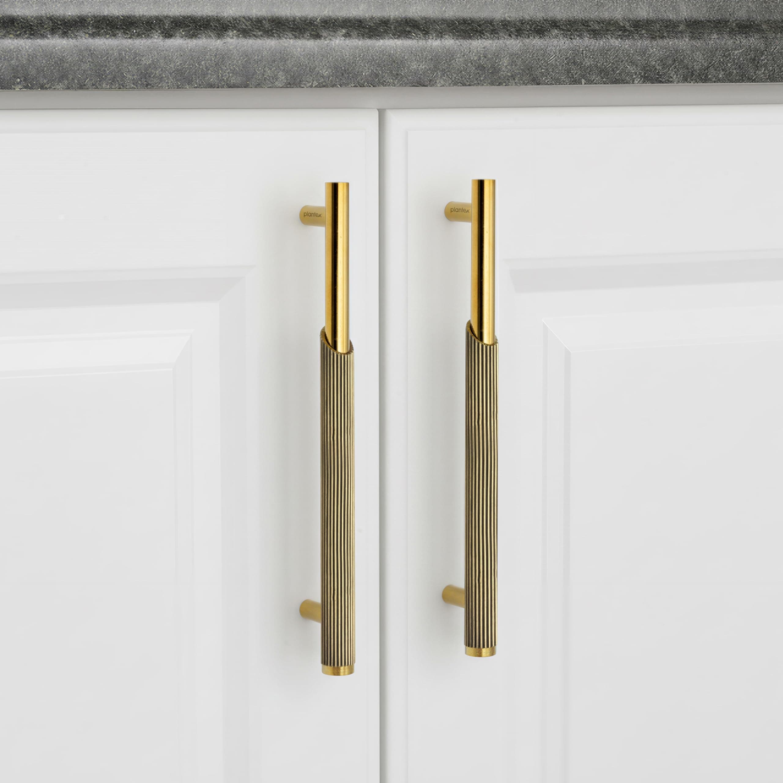 Plantex Stainless Steel & Aluminium Cabinet Handle/160mm Wardrobe Door Handle/Cupboard Pull-Push Handles for Home/Office - Pack of 2 (Brass Antique & Gold)