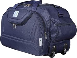 M MEDLER Epoch Nylon 55 litres Waterproof Strolley Duffle Bag- 2 Wheels - Luggage Bag - (Navy Blue)