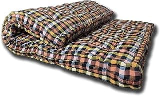ATOOTFUSION Foldable Soft Cotton Quilt Mattress - 4-Inch Thick, Multicolor, Single Bed (36X72 Inches)