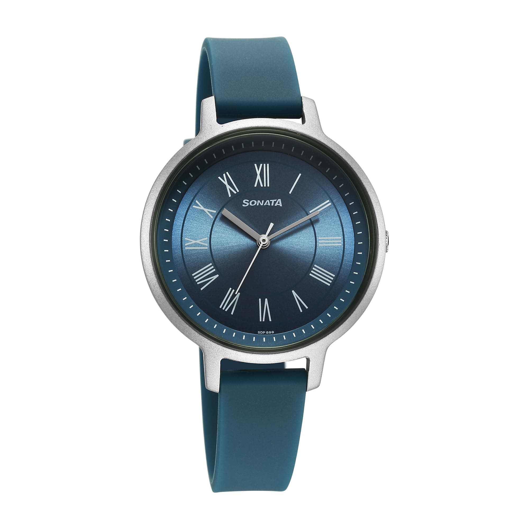 Sonata Splash Quartz Analog Blue Dial Plastic Strap Watch for Women_87049PP17W