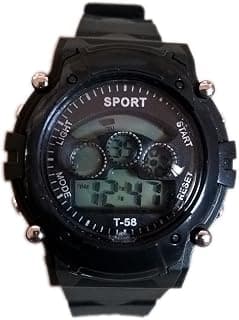 GEE AAR IMPEX SPORTS WATCH COLLECTIONS Boy's and Girl's Sports Digital Watch with 7 Lights in Round Dial (Black)